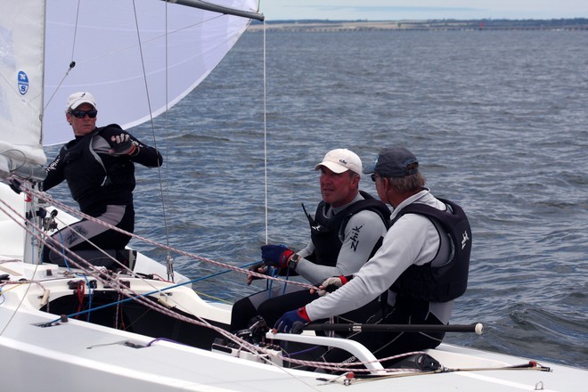 Triad crew (L to R) Grant Simmer, Andrew Palfrey and John Bertrand - 2011 Rex Gorell Prestige Etchells Australian Championship   © Etchells Media http://www.etchells.org.au/nationals/